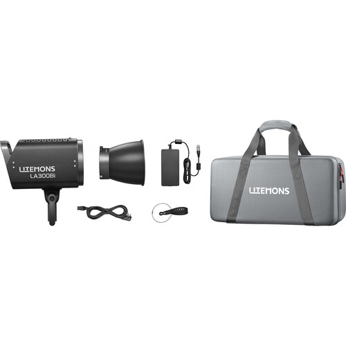 Godox Litemons LA300Bi K1 Bi-Color LED Monolight (Black, Travel Kit) - 1